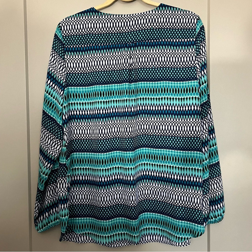 Quarter Zip Patterned Top - Picture 3 of 3
